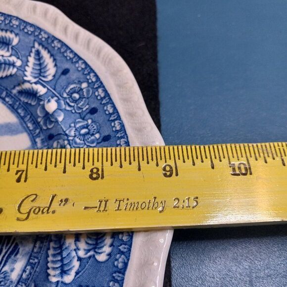 Vintage Salem Heirloom Blue and White Boating on the River Scene Roped Edge - Picture 6 of 6